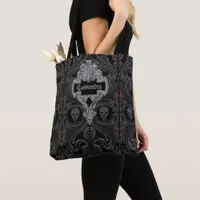 Goth Gray Ornament with Skull Personalized Tote Bag