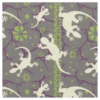 Gecko Lizard Abstract Cactus Ethnic Pattern Fabric