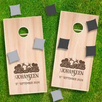 Rustic Wood Mr and Mrs Farmhouse Couple Wedding Cornhole Set