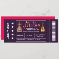 Quirky Mexican Fiesta Ticket-Style Wedding Invitation