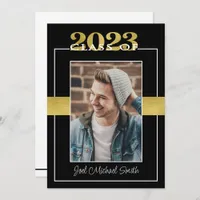 Class of 2023 Black & Gold Graduation Party Invitation