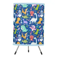 Cute Dinosaur Pattern on Blue | Tripod Lamp