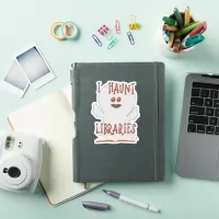 Haunt Libraries Fun Bookish Ghost Cartoon      Sticker