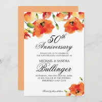 Summer Golden Poppy Anniversary Invitation