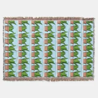Shelves of Aloe Vera Plants Ai Art Throw Blanket