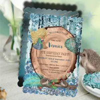 Blue Forest Birthday Party Invitation