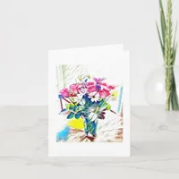 Blank Floral Note Card