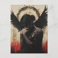 Sad Dark Angel Fantasy Postcard