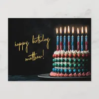 Abacus Birthday Cake with Candles Postcard