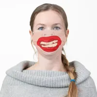 Foul Mouth, Funny Giant Lips Illusion Prank Adult Cloth Face Mask