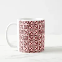 Geometric Pattern Red And White Christmas Coffee Mug