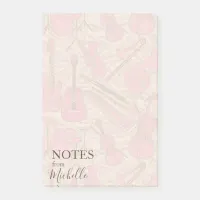 Sheet Music and Instruments Pink/Ivory ID481 Post-it Notes