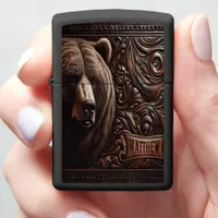 Grizzly Carving Zippo Lighter