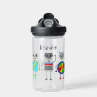 Personalized Robot Themed Name Water Bottle