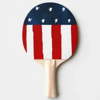 Rustic Americana Style Watercolor American Flag Ping Pong Paddle