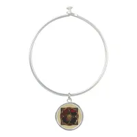 Autumn Elegance: The Floral Medallion Bangle Bracelet