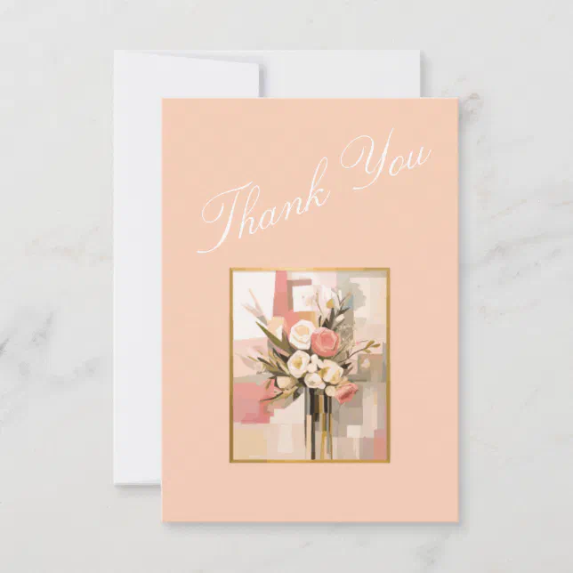 Trendy Chic Geometric Bouquet Thank You Card