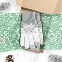 Green Snowflakes and Swirls Christmas Tissue Paper