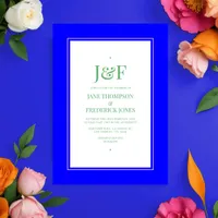 Blue, Pink, Orange, and Green Wedding Invitation