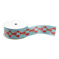 Lobster Boil Crawfish Patterned Grosgrain Ribbon