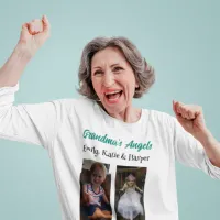 Grandma's Angels | Personalized Photo and Names T-Shirt