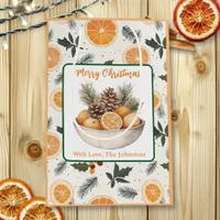 Orange Slices and Pine Christmas Personalized Medium Gift Bag