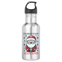 Customizable Holiday Calm Santa  Stainless Steel Water Bottle