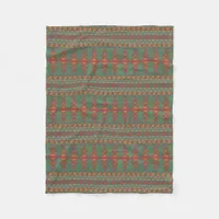 Southwest Sagebrush Green Geometric Design  Fleece Blanket