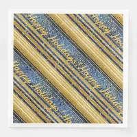 Blue Gold Christmas Pattern#28 ID1009 Paper Dinner Napkins