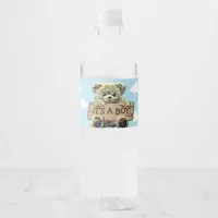 It's a Boy, Teddy Bear Baby Shower Water Bottle Label