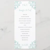 Nadine Wedding Program | Tall (Light Turquoise)