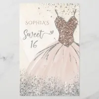 Budget Rose Gold Dress Sweet 16 Invitation