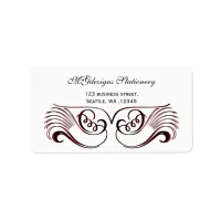 red, black and white Chic Business address labels