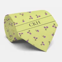 Cherry Modern Vibrant Initial Summer Bold Novelty Neck Tie