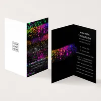  Black and Neon Brush Strokes Business Card