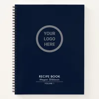  Personalized Navy Blue Theme Custom Logo Branded  Notebook