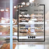 Custom Modern Business Hours Store Window Cling