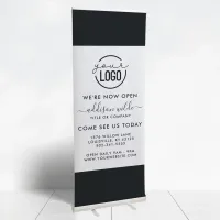 Add Your Logo Modern Minimalist Simple Black White Retractable Banner