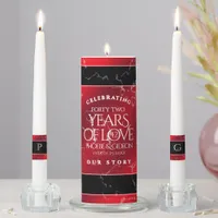 Elegant 42nd Jasper Wedding Anniversary Unity Candle Set