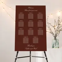 Dark Cinnamon 11 Table Seating Chart Foam Board