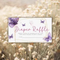 Cute Butterflies Baby Shower Diaper Raffle Ticket Enclosure Card