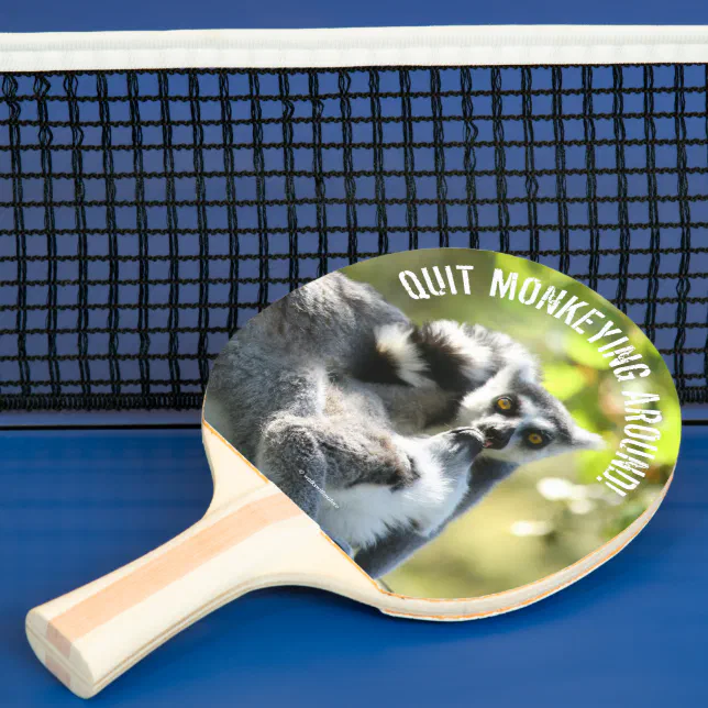 Funny Surprised Lemurs of Madagascar Ping Pong Paddle