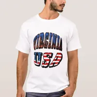 Virginia Picture and USA Text T-Shirt
