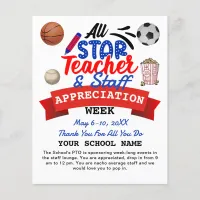 Teacher Appreciation Week All Star PTO Itinerary Flyer