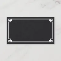 Luxury Black and White Greek Key Border Wedding Place Card