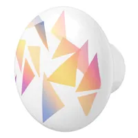 Pastel Triangle Confetti on White Ceramic Knob