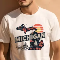 Retro Travel Iconic Michigan Graphic T-Shirt