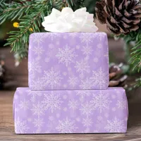 Elegant Modern Snowflake Pattern Purple Christmas Wrapping Paper