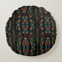 Forest Mosaic Round Pillow