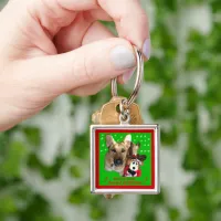 Christmas German Shepherd & Toy Reindeer Keychain